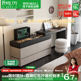 凯萨罗列  KSALOY意式梳妆台翻盖小户型卧室化妆台斗柜一体柜可伸缩床尾首饰储物柜 翻盖妆台+1.6M斗柜【真烤漆支持对比】 120cm翻盖妆台【带密码锁抽屉】