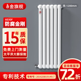 金旗舰暖气片家用钢制水暖壁挂式全屋暖气定制集中供暖自采暖立式散热器 防腐金刚60F-高1200mm 6分口