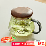 忆壶茶（YIHUTEA） 茶杯玻璃杯茶水分离泡茶杯 带过滤花茶杯 家用耐热装开水杯子 【竖纹加厚】楠初杯400ML