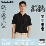 添柏岚（Timberland）官方男装短袖POLO衫夏季新款通勤透气宽松|A63YQ A63YQ001/黑色 M