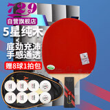 729 乒乓球拍直拍 5星五星VERY纯木兵乓球拍 短柄
