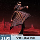 坦博尔鹅绒黑金羽绒服女长款收腰连帽加厚保暖外套TD236890 黑色 180 
