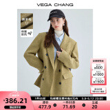 VEGA CHANG羊毛呢子大衣女冬2024新款旷野美拉德小个子英伦风毛呢西装大衣 奶姜棕 M