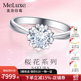 meluxe美奈  18K金钻戒求婚结婚钻石戒指女克拉效果对戒 生日礼物送女友 1克拉效果FG色50分
