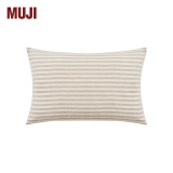 MUJI 棉天竺 枕套 床上用品枕头套单个装家用纯棉全棉 混米色×混米色条纹 3S 单只 48cm*74cm 用
