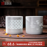 景德故事景德镇茶杯陶瓷功夫茶具套装玲珑瓷主人杯2只装对杯情侣杯