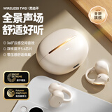 QY【2025顶配新款】蓝牙耳机骨传导概念耳夹式开放式挂耳式无线不入耳运动跑步降噪游戏AI适用索尼 白【开放不漏音丨舒适久戴不痛】