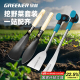 绿林（GREENER）家用野菜铲四支套装挖蒜铲挖野菜荠菜铁铲户外翻土不锈钢除草工具