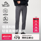 伯希和（Pelliot）户外抓绒裤男女春季摇粒绒保暖休闲卫裤长裤124311238深灰S