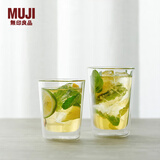 无印良品（MUJI）耐热玻璃 双层水杯 玻璃杯杯子 家用 260ml