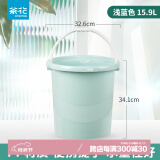 茶花（CHAHUA）塑料水桶家用手提桶塑料桶大水桶洗澡桶饮用水桶 【PP原生料】浅灰色-15.9L