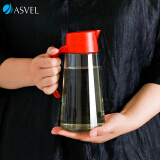 阿司倍鹭（ASVEL）玻璃油壶油瓶不挂油 厨房调味瓶自动开合酱油醋调料瓶 红色650ml