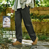 森马（Semir）休闲裤男工装裤宽松直筒裤子秋季户外长裤纯棉松紧腰101524127112