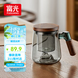 富光泡茶杯茶水分离高硼硅玻璃杯办公室喝茶水杯子花茶杯公道杯子