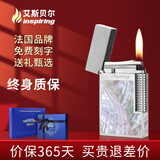 艾斯贝尔限量版高端纯黄铜朗声充气打火机定制刻字高级感颜值男士生日礼物 挚爱宝贝·尊雅银 套装 1个