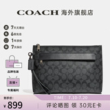COACH/蔻驰 官方授权 新款男士时尚休闲手拿包圣诞节礼物情人节礼物 【保税仓发货】黑色F29508CQBK