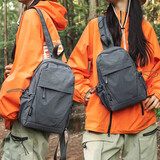 南木熊户外背包男女出行旅游多功能两用胸包挎包轻便防泼水绿色单双肩包 灰色大号