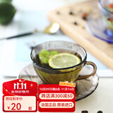 多莱斯 多莱斯 欧式进口高档咖啡杯碟套装拉花杯挂耳咖啡杯办公室玻璃杯 咖啡色螺纹款一杯一碟