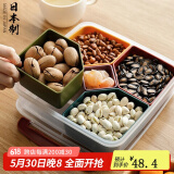 家の物语（KATEI STORY）日本进口干果盘分格零食果盘客厅高级水果盘糖果盒带盖瓜子盘托盘 糖果盒带盖 5格方形【1个装】