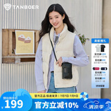 坦博尔羽绒服马甲女立领宽松外搭短款羽绒背心外套TD236006 小香白 175