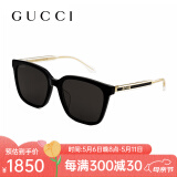 古驰（GUCCI）独家款墨镜男太阳镜女开车防晒明星同款奢品眼镜 情人节礼物 1121SA-001【陈哲远同款】