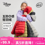 迪士尼（DISNEY）女童轻薄羽绒服耐脏油污90白鸭绒儿中大童衣服24冬DB431KE05紫130