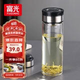 富光尚宇系列单层闷茶玻璃杯 男女士水杯 高硼硅玻璃杯子泡茶杯600ml