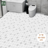 晴画 地板贴自粘水晶镀层卫生间厨房地板革防水地贴 浅色格60*500cm