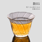 康韵（KANGYUN） 康韵加厚玻璃小茶杯功夫茶杯个人杯子日式锤纹耐热防爆玻璃品茗杯单层耐高温玻璃杯 1号锤纹单杯（80ml）