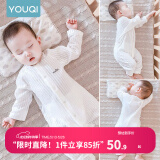 优奇婴儿衣服夏季薄款纯棉连体衣新生幼儿睡衣宝宝纱布哈衣夏装空调服 夏款【闭档】奶白 90cm