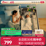 酷豆丁婴儿床可折叠便携式拼接大床移动多功能宝宝床 P999N月光灰旗舰款
