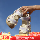 悍途（Humtto）夏季新款沙滩凉鞋户外徒步休闲运动包头凉鞋轻便防滑涉水溯溪鞋 象牙白浅紫-女 39
