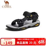 骆驼（CAMEL）  户外沙滩潮流平底休闲男士凉鞋子 A822162412 黑色 43
