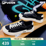 FILA FUSION斐乐男鞋POP帆布鞋潮牌男子潮流板鞋街拍运动休闲鞋男 黑-BK 44.5