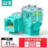 山泽 六类网络模块 CAT6千兆免打网线面板模块 RJ45水晶头母座电脑网口插座连接头 TM06