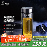 希诺（HEENOOR） 双层玻璃杯男士办公高档送礼礼盒泡茶滤网耐高温大容量商务水杯 经典-适中适量345ml