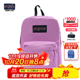 JANSPORT杰斯伯书包轻便双肩包男女旅行包简约背包电脑包学生校园 4QUT7S4玫瑰粉/丁香紫-侧边袋