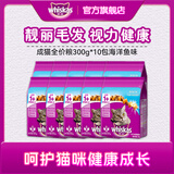 猫粮成猫全价猫粮3kg亮毛均衡营养300g10袋海洋鱼味夹心粮