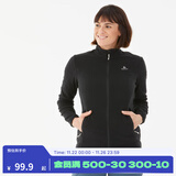 迪卡侬（DECATHLON）户外透湿抓绒女加厚摇粒绒抓绒衣保暖外套冲锋衣内胆MH100 全拉链- 黑色 S
