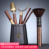 唐丰 茶道六君子茶具套装家用茶道配件陶瓷功夫茶勺茶夹茶针茶盘摆件 天福茶道六君子