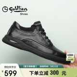金利来（goldlion）男鞋男士休闲鞋时尚舒适耐磨休闲皮鞋50623011401A-黑色-38码