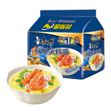康师傅 方便面 经典鲜虾鱼板面五连包98g*5 泡面袋装速食 方便食品