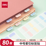 得力（deli）80枚中号索引贴标签贴指示贴考试复习重点归类便利贴记事贴25*28mm21535