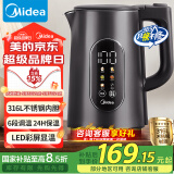 美的（Midea）电热水壶烧水壶316L不锈钢热水壶 1.7升恒温电水壶彩屏触控保温水壶自动断电SHE1750