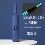 全自动伞晴雨两用加强伞骨雨伞机械一键收放防紫外黑胶防晒遮阳伞 【60骨全自动】晴雨深蓝 升级加大加厚防紫外线