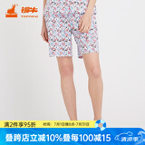 铜牛家居睡衣春夏棉汗布印花女短裤中年标准居家短裤VD003 幻影花海-白-玫红 M (165/90)