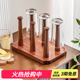 木雅轩实木杯架倒挂水杯架家用茶杯架子茶具收纳架沥水玻璃杯架 实木杯架（不含玻璃杯）