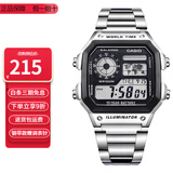 卡西欧（CASIO）小方块系列防水户外运动电子学生表男士手表情人节礼物送男友 AE-1200WHD-1A