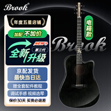 Brook布洛克布鲁克s25吉他单板民谣吉他面单木吉他吉它初学者 41英寸油墨色缺角S25R-DCGE 电箱