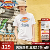dickies 纯棉短袖T恤男 情侣男女同款 印花休闲百搭上衣7087 白色 M